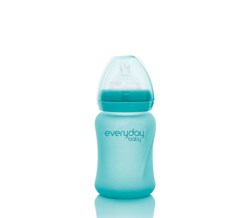 Скляна термочутлива дитяча пляшечка Everyday Baby (150 мл) бірюзовий